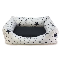 Cama Estrellas Para Perros Color Negro 70 Cm X 60 Cm X 20 Cm