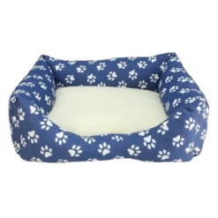 Cama Huellas Para Perros Color Azul 60 Cm X 55 Cm X 18 Cm