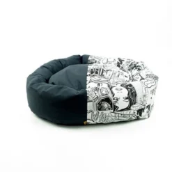 Cuna Donut Cómic Para Perros Color Negro 68 Cm X 61 Cm X 23 Cm