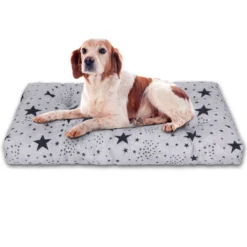 HOME MERCURY- Cama De Mascota, Colchón Para Perro, Colchoneta Reversible Estampada Relleno De Espuma Para Interior Y Exterior. (Medium, Estrellas) 60 Cm X 87 Cm X 14 Cm