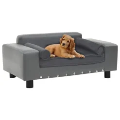 VIDAXL Sofá Con Cojín Extraíble Para Perros Color Gris 81 Cm X 43 Cm X 31 Cm