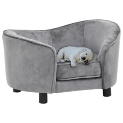 Vidaxl Sofá De Felpa Gris Para Perros 69 Cm X 49 Cm X 40 Cm