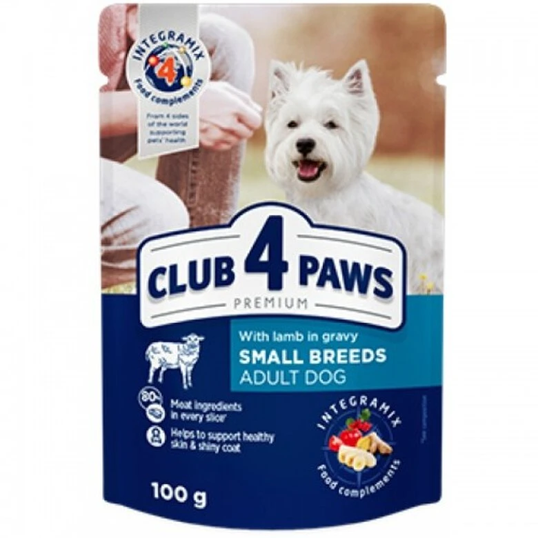 Club 4 Paws Pienso Húmedo Para Perros De Razas Pequeñas Cordero En Salsa 24 Uds. De 100 G