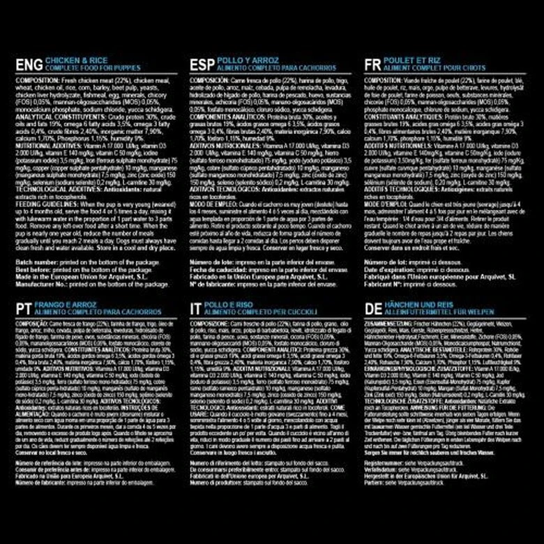 Arquivet Puppy Junior Sabor Pollo Y Arroz 12 Kg - Imagen 5