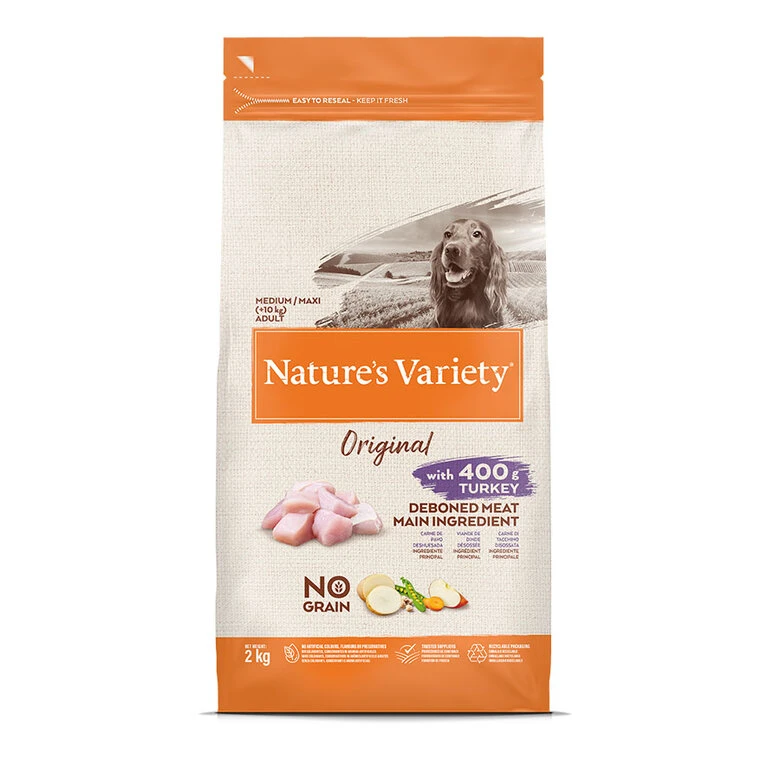 Nature's Variety Adult Medium Original Pavo Pienso Para Perros 2kg