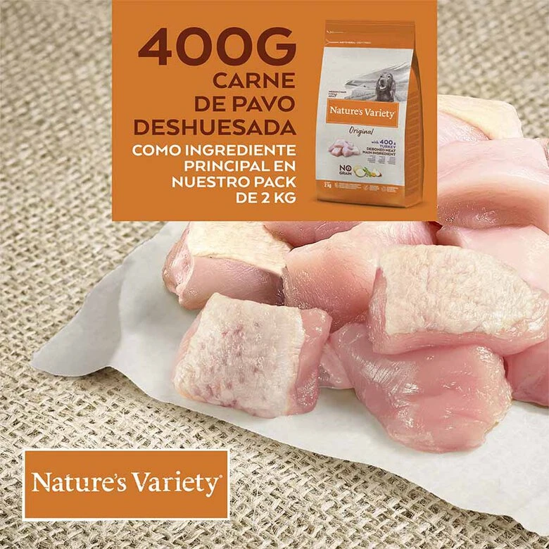 Nature's Variety Adult Medium Original Pavo Pienso Para Perros 2kg - Imagen 5