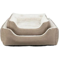 Trixie Nelli Cama Rectangular Marrón Con Blanco Para Perros Y Gatos 60 Cm X 50 Cm