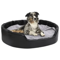Vidaxl Sofá Acolchado Antideslizante Ovalado Negro Y Gris Para Perros 99 Cm X 89 Cm X 21 Cm
